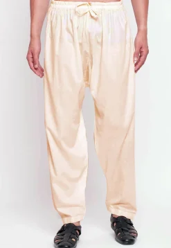 Solid Color Cotton Pajama in Cream