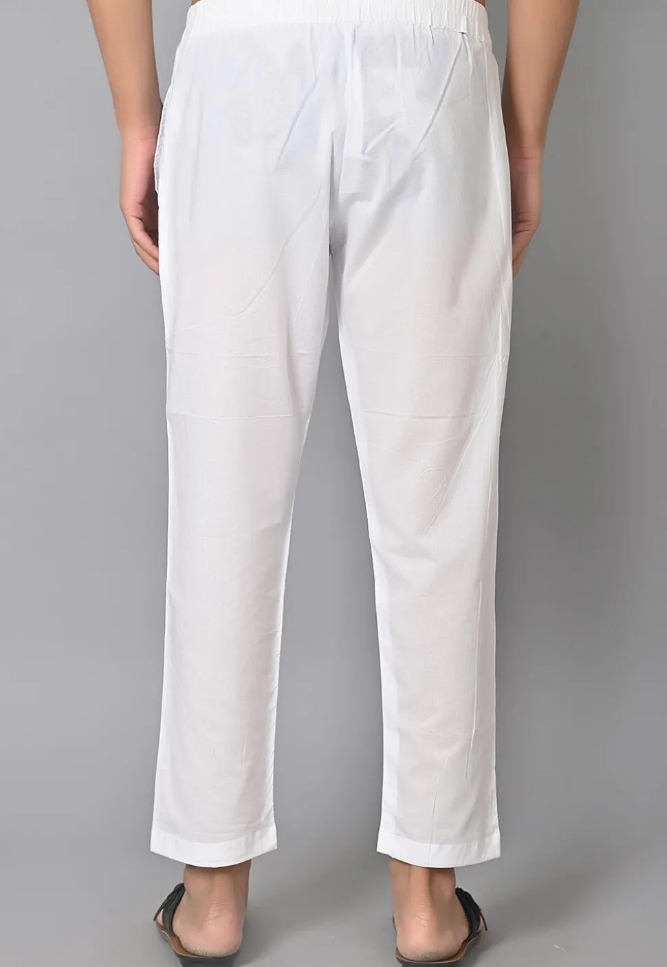 Solid Color Cotton Pajama in White