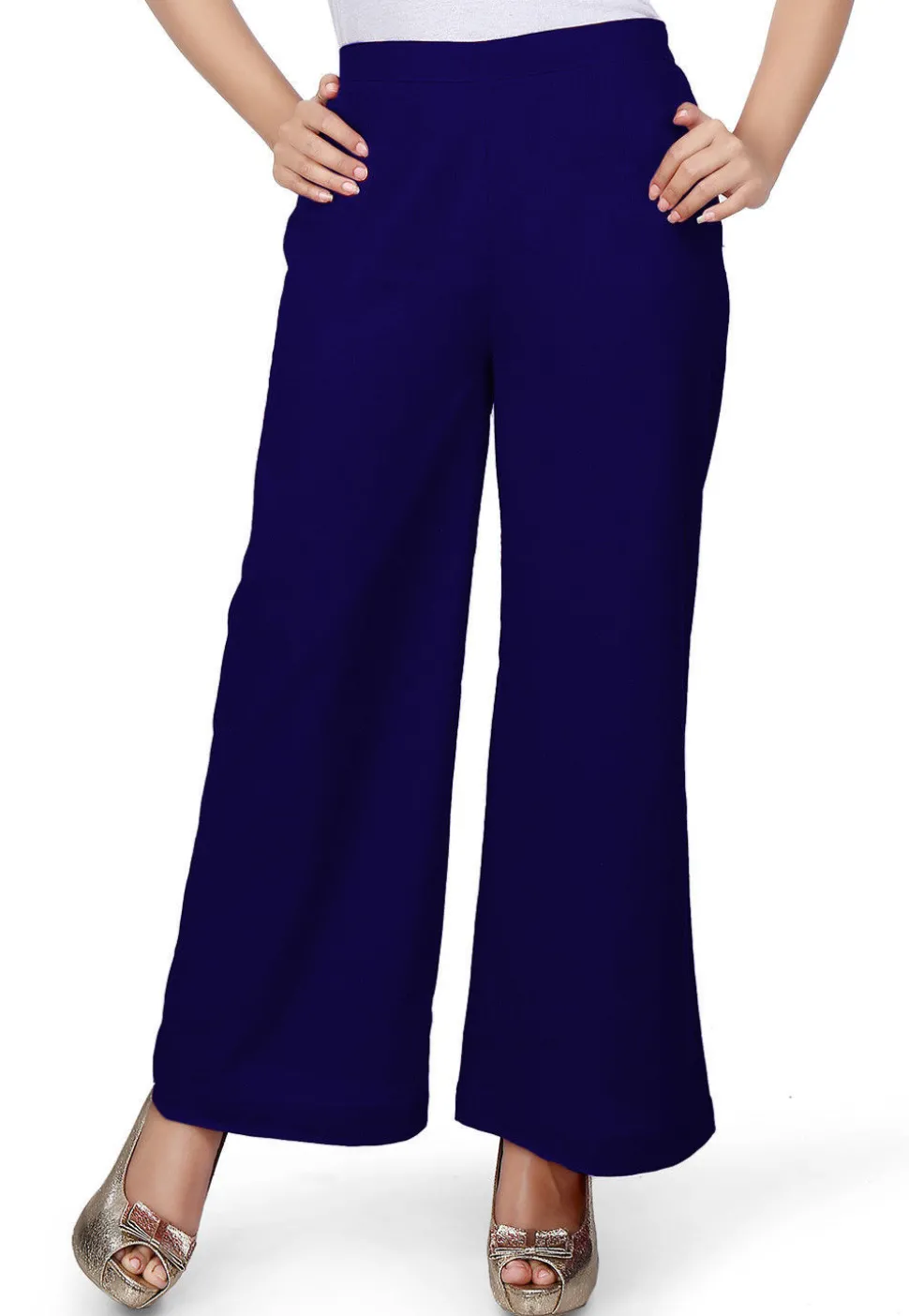 Solid Color Cotton Palazzo in Royal Blue