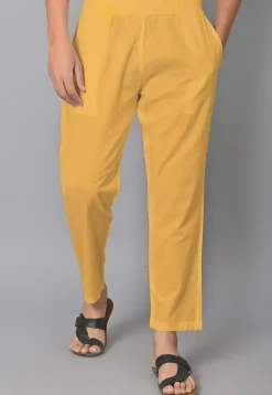 Solid Color Cotton Pant in Dark Beige