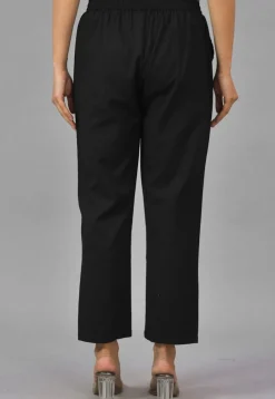 Solid Color Cotton Pant in Black