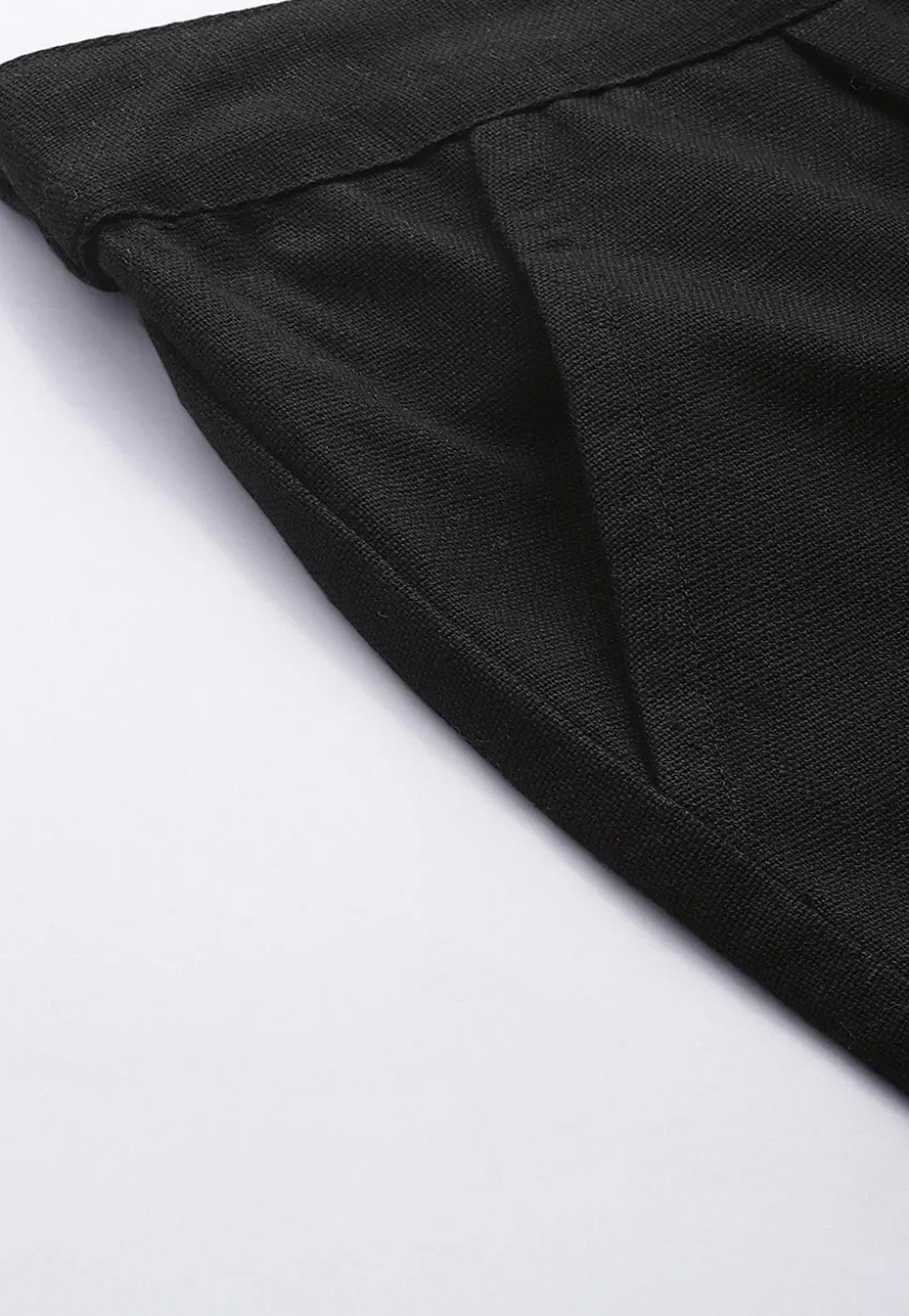 Solid Color Cotton Pant in Black
