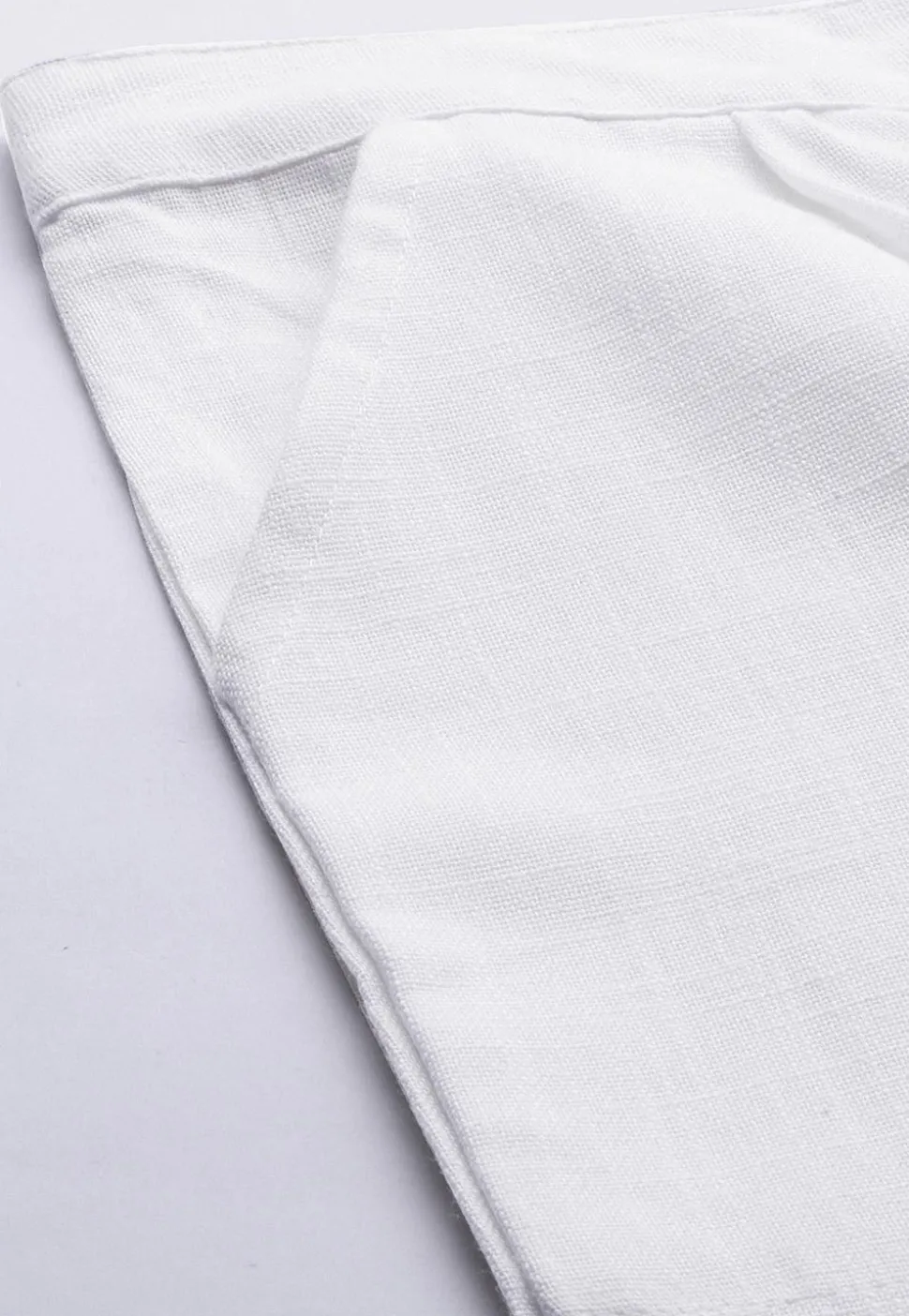 Solid Color Cotton Pant in White