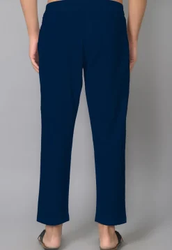 Solid Color Cotton Pant in Teal Blue