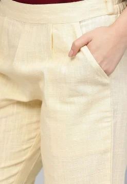 Solid Color Cotton Pant in Cream