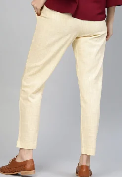 Solid Color Cotton Pant in Cream