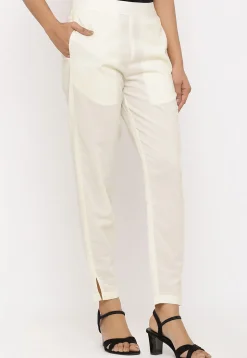 Solid Color Cotton Pant in Cream