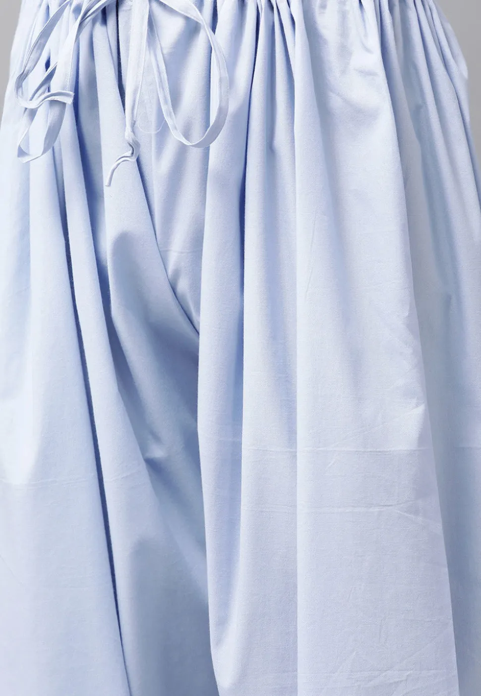 Solid Color Cotton Pathani Suit in Sky Blue
