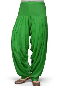 Solid Color Cotton Patiala in Green