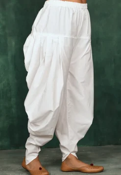 Solid Color Cotton Patiala in White