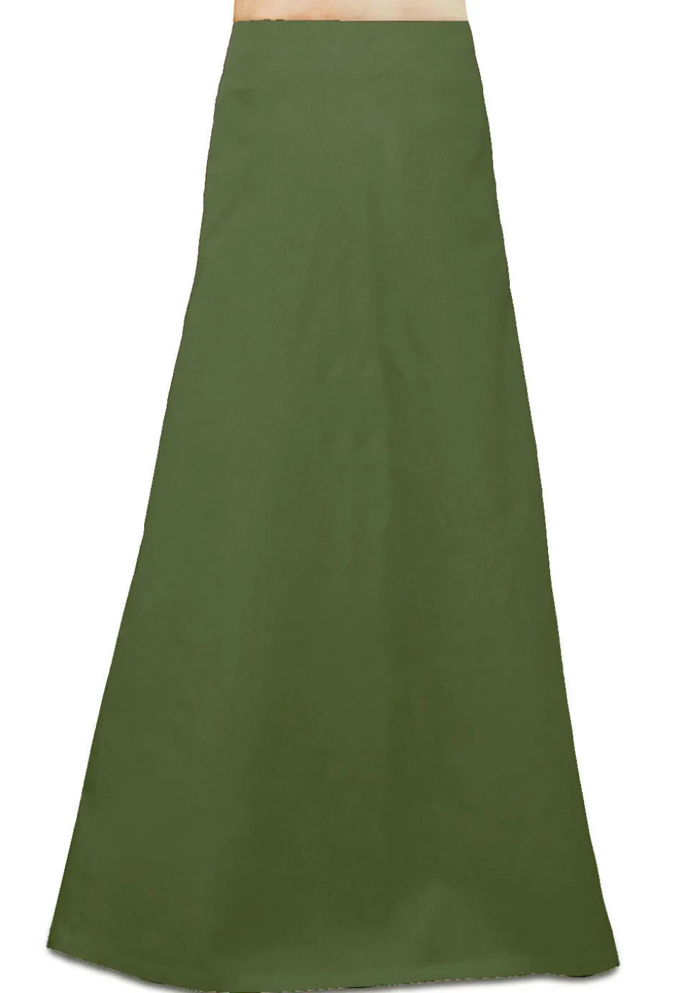 Solid Color Cotton Petticoat in Dark Olive Green