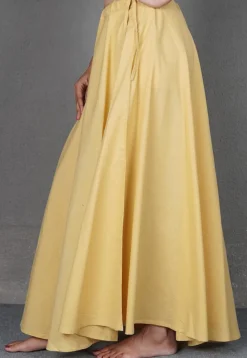 Solid Color Cotton Petticoat in Beige