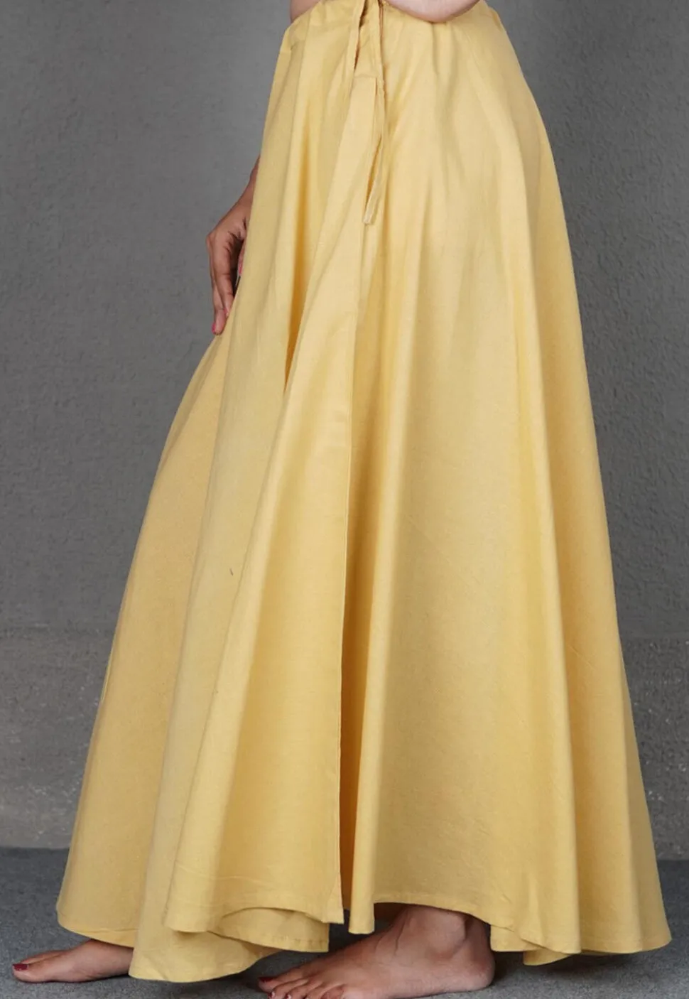 Solid Color Cotton Petticoat in Beige