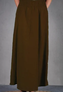 Solid Color Cotton Petticoat in Dark Brown