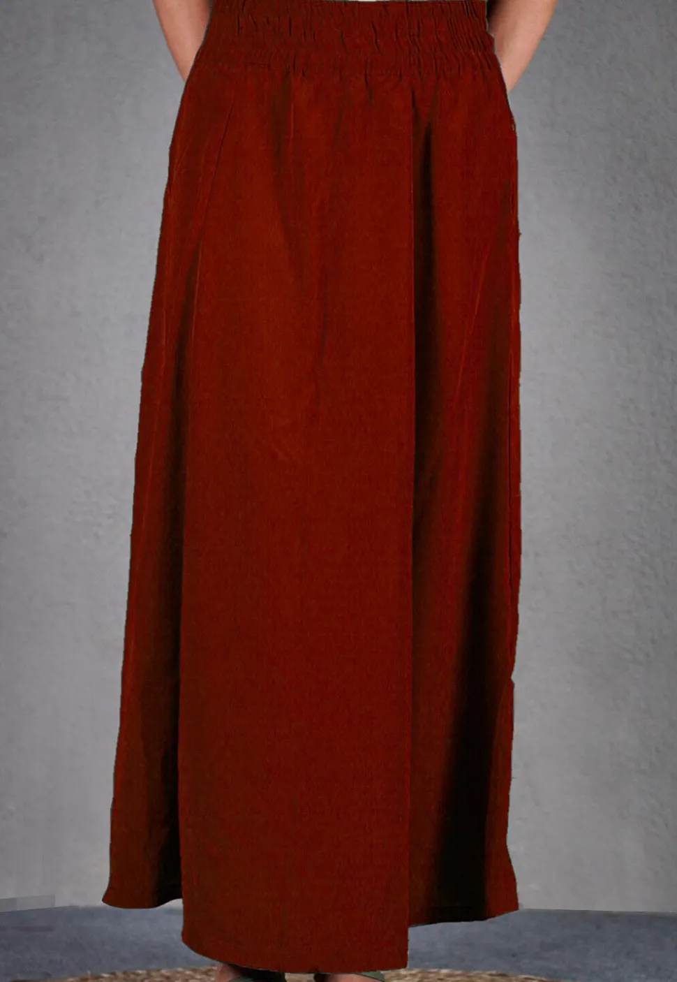 Solid Color Cotton Petticoat in Maroon