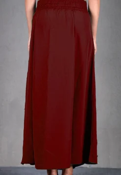 Solid Color Cotton Petticoat in Maroon