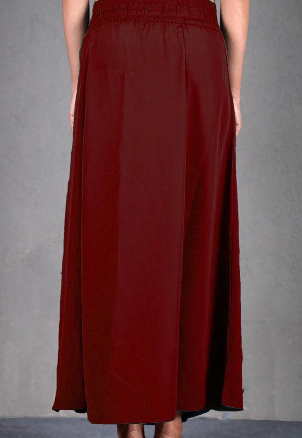 Solid Color Cotton Petticoat in Maroon