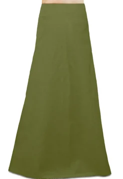 Solid Color Cotton Petticoat in Olive Green