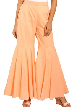 Solid Color Cotton Sharara in Peach
