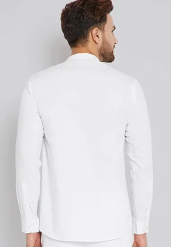 Solid Color Cotton Short Kurta in White