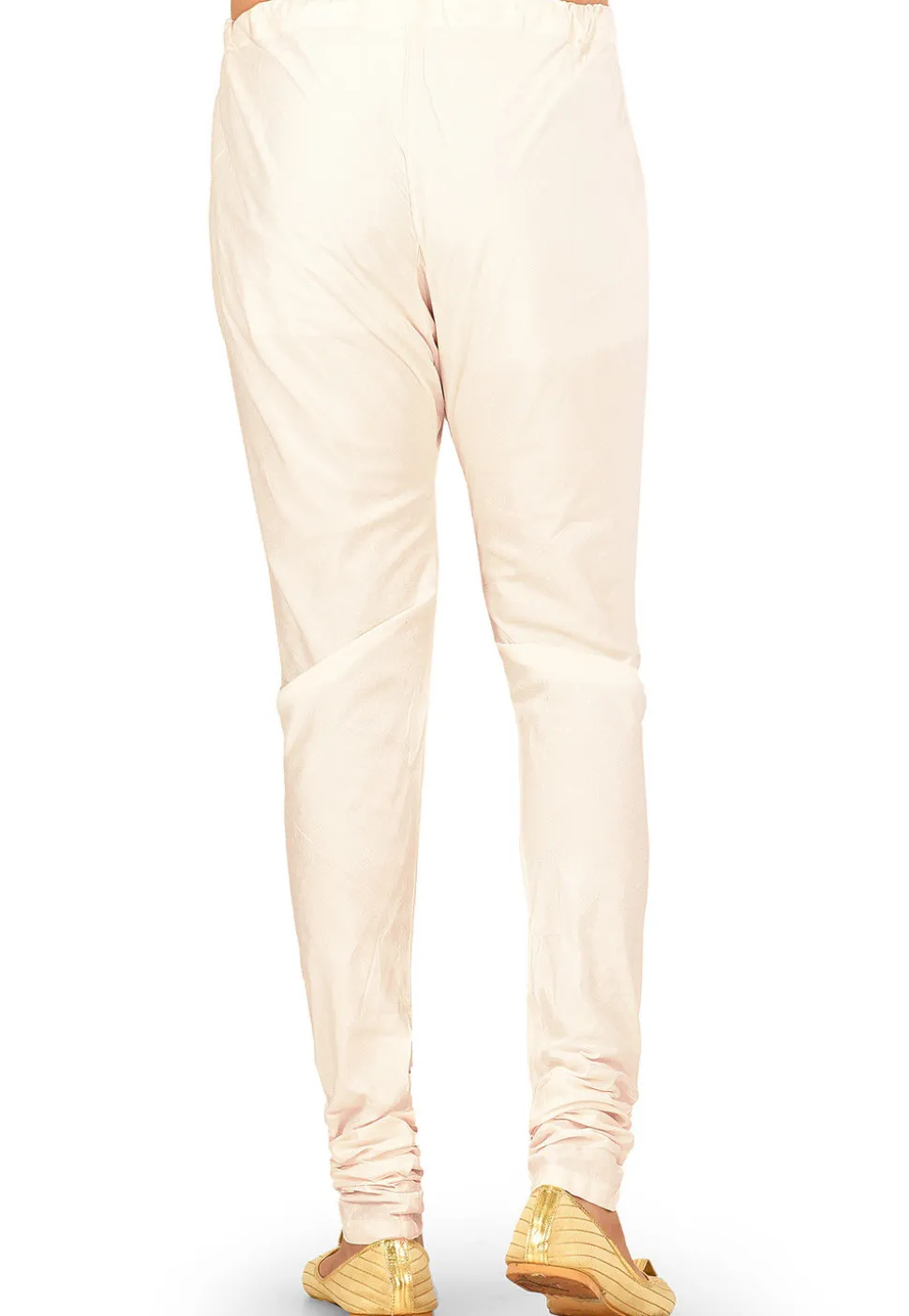 Solid Color Cotton Silk Churidar in Cream