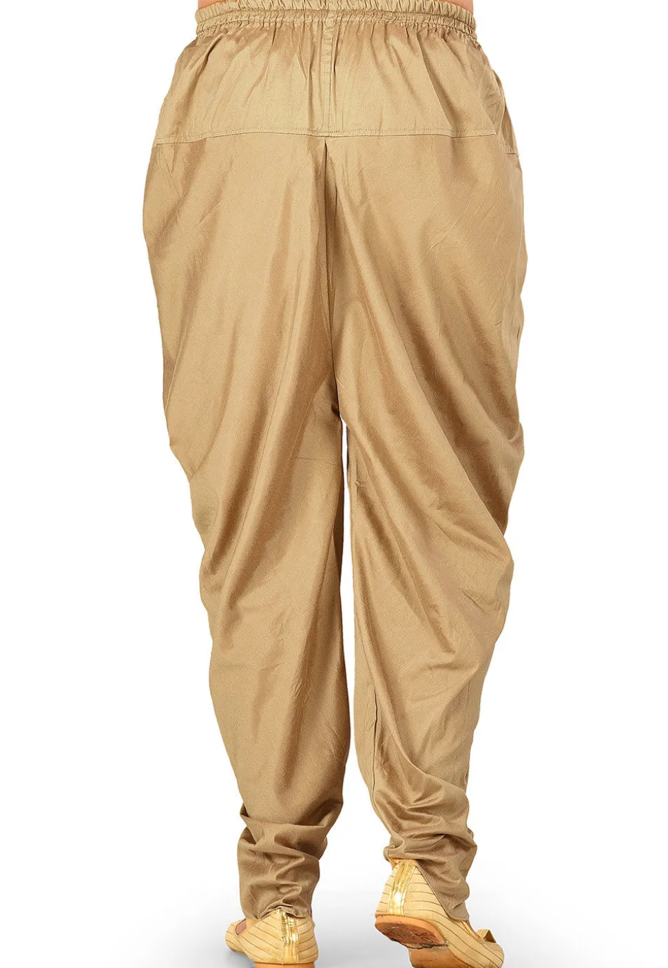 Solid Color Cotton Silk Dhoti Pant in Dark Beige