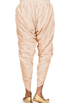 Solid Color Cotton Silk Dhoti Pant in Off White