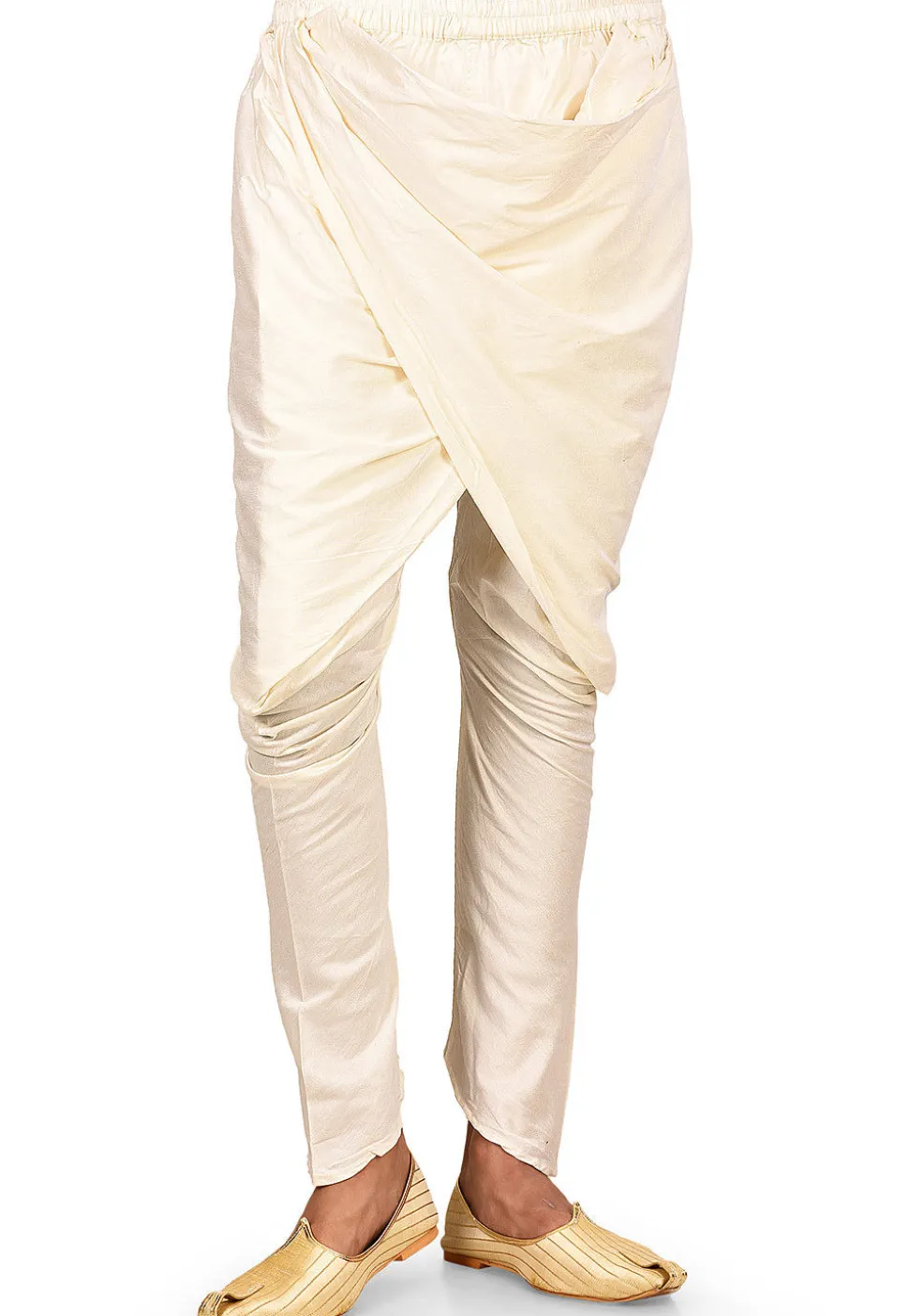 Solid Color Cotton Silk Harem in Off White