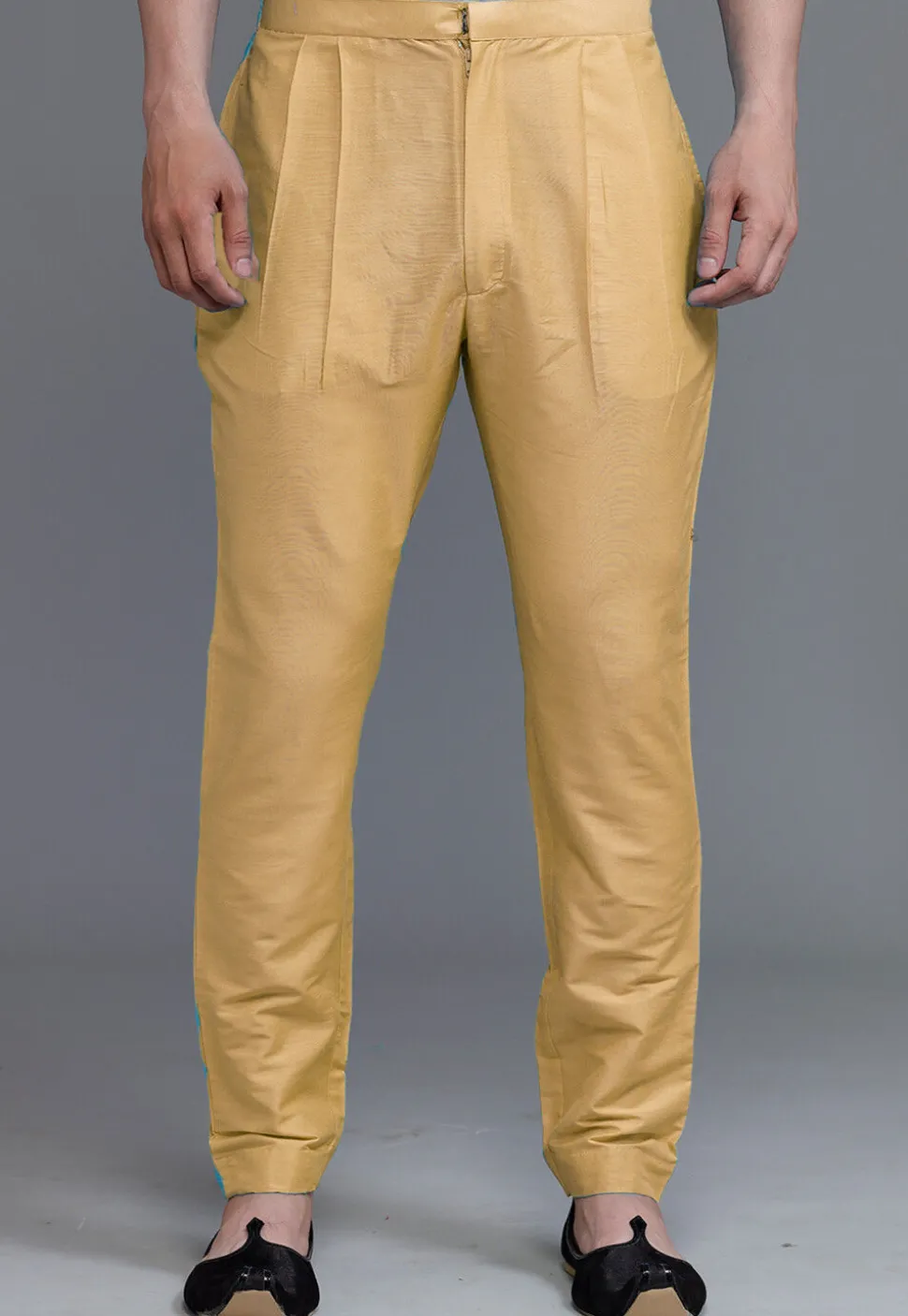 Solid Color Cotton Silk Pant in Beige