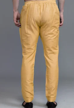 Solid Color Cotton Silk Pant in Beige