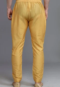 Solid Color Cotton Silk Pant in Beige