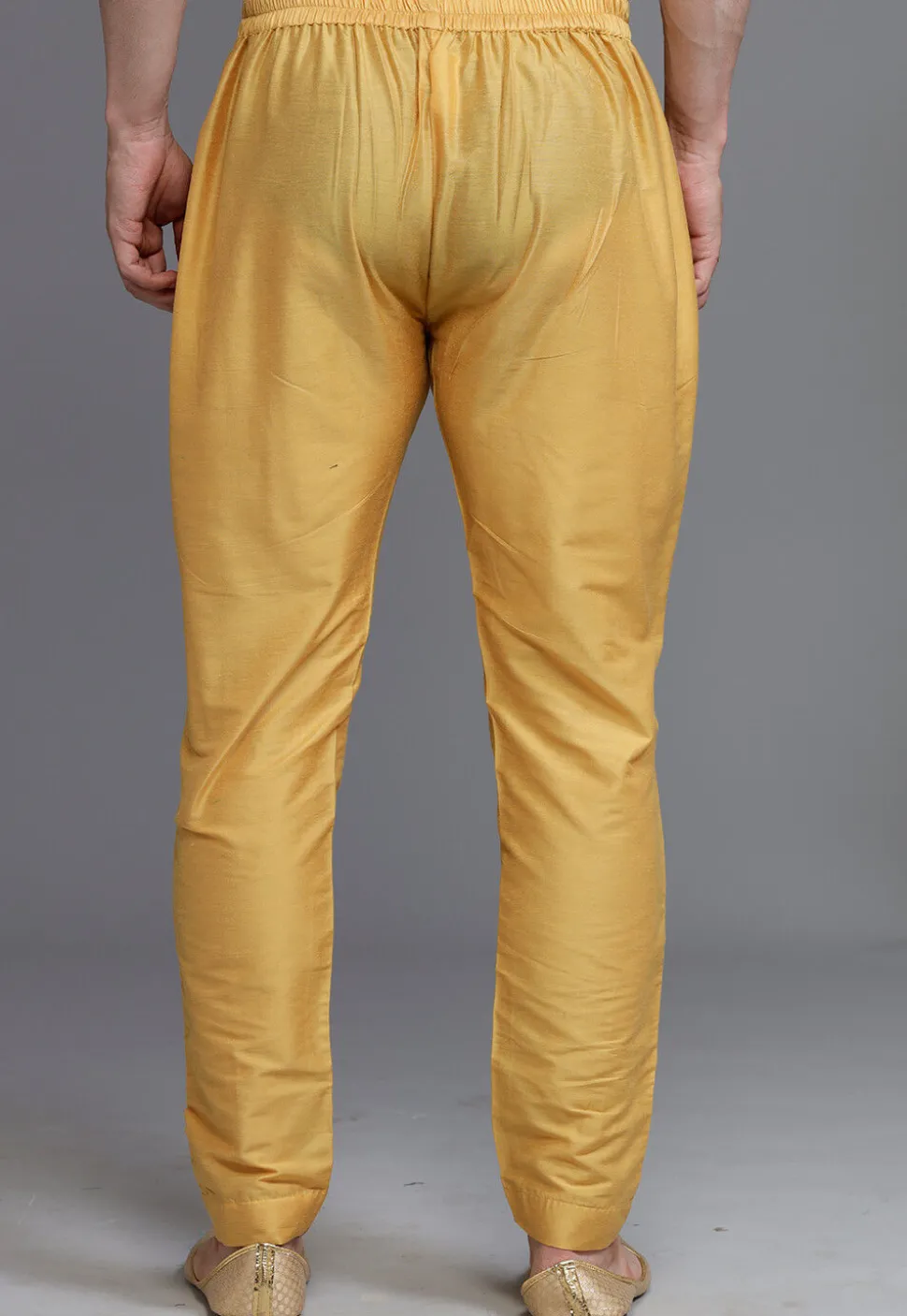 Solid Color Cotton Silk Pant in Beige