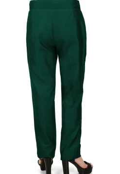 Solid Color Cotton Silk Pant in Green