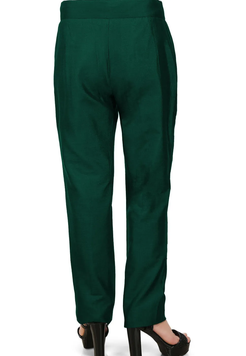 Solid Color Cotton Silk Pant in Green