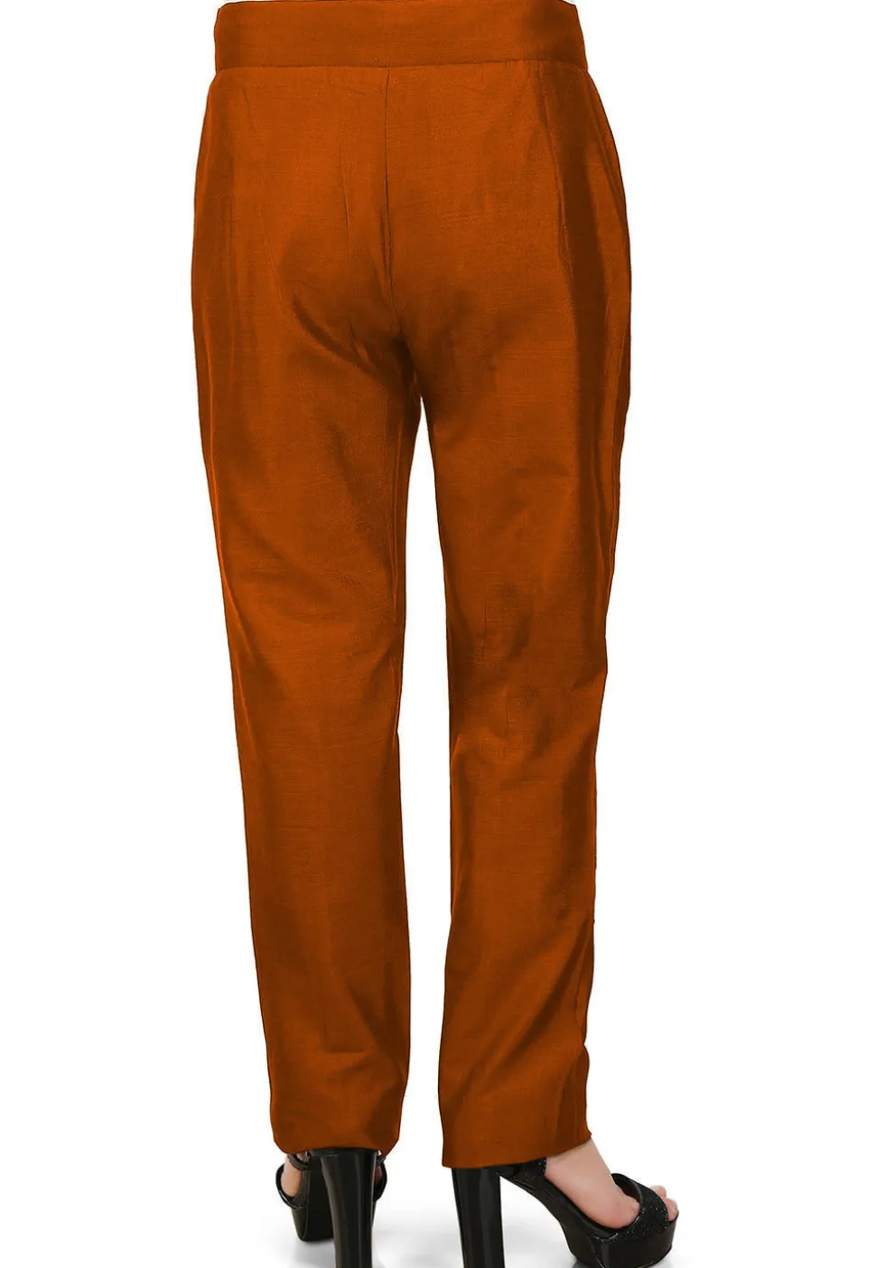 Solid Color Cotton Silk Pant in Rust