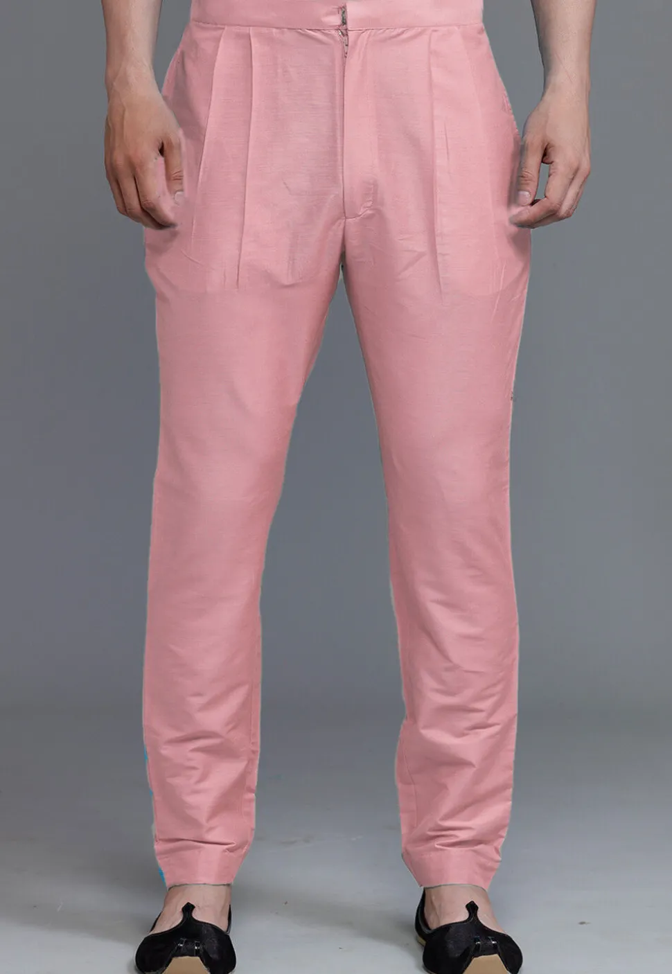 Solid Color Cotton Silk Pant in Peach
