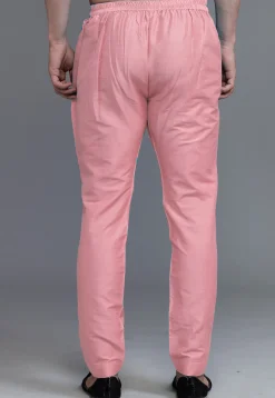 Solid Color Cotton Silk Pant in Peach