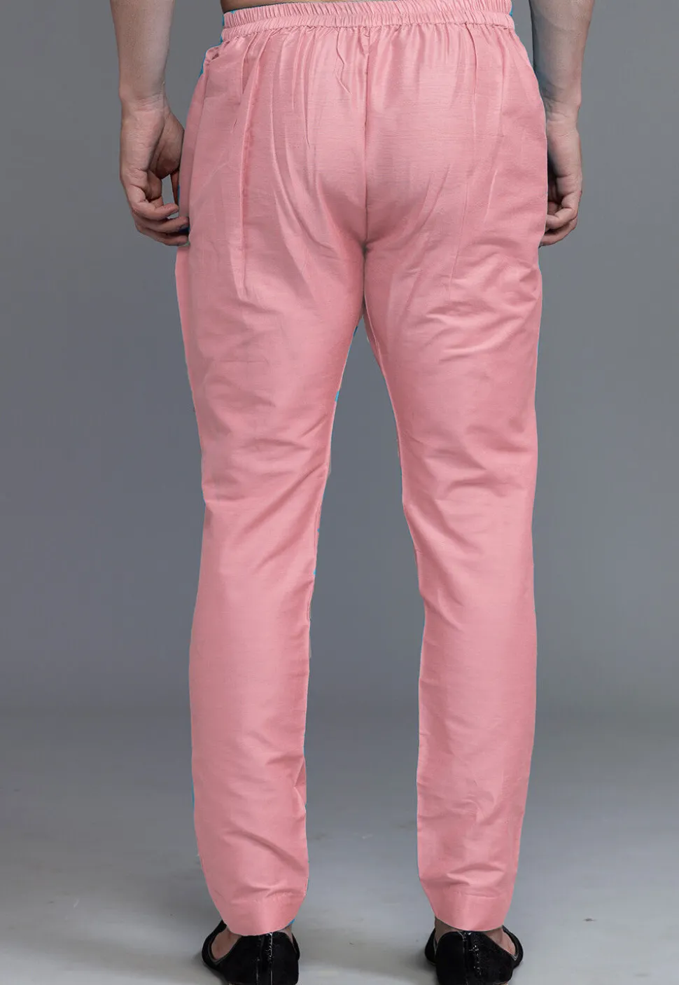 Solid Color Cotton Silk Pant in Peach