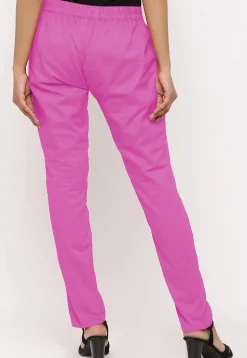 Solid Color Cotton Silk Pant in Pink