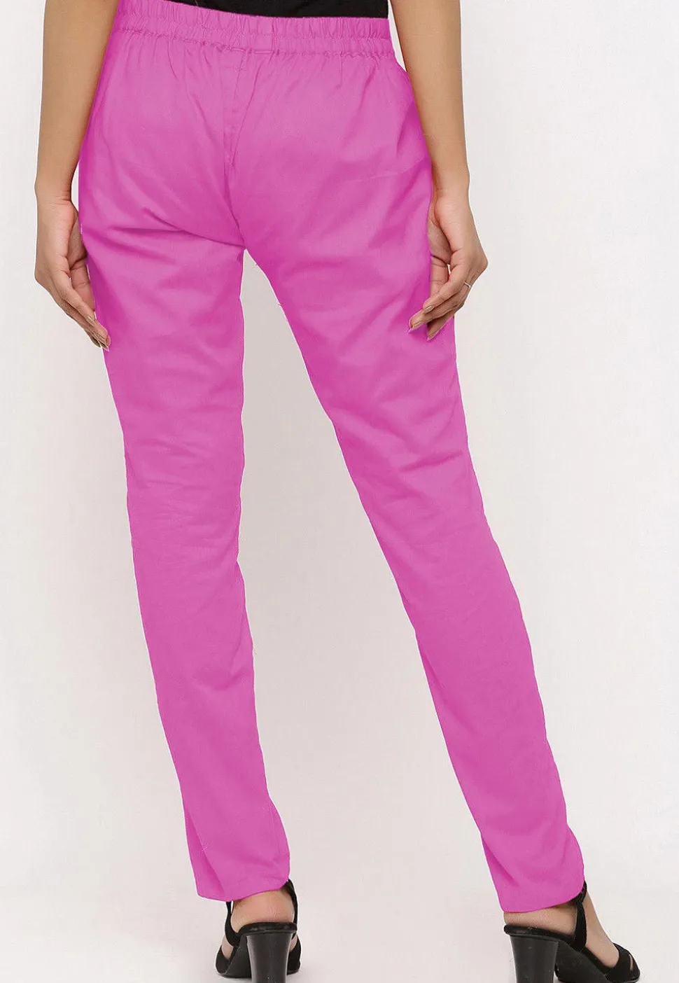 Solid Color Cotton Silk Pant in Pink