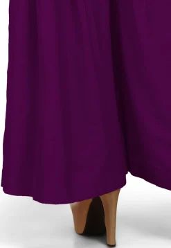 Solid Color Cotton Silk Palazzo in Purple
