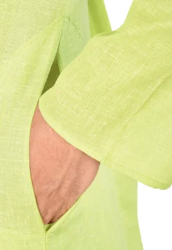 Solid Color Cotton Slub Kurta in Pastel Green