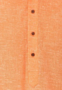 Solid Color Cotton Slub Kurta in Orange