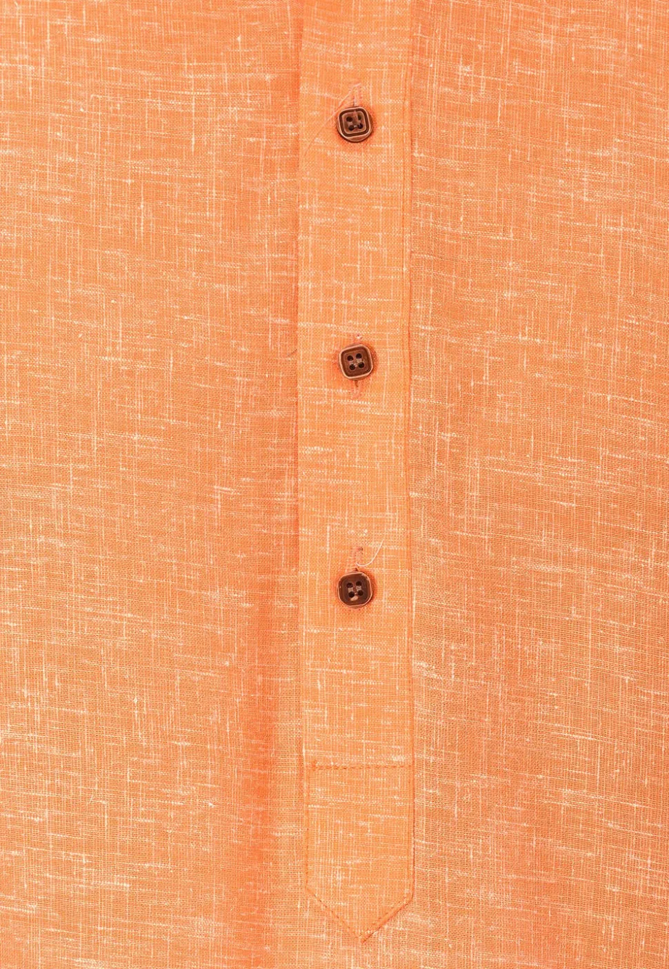 Solid Color Cotton Slub Kurta in Orange