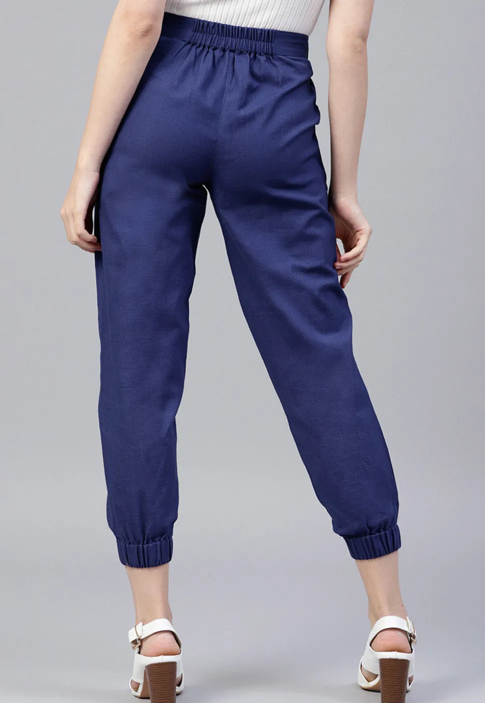 Solid Color Cotton Slub Pant in Royal Blue