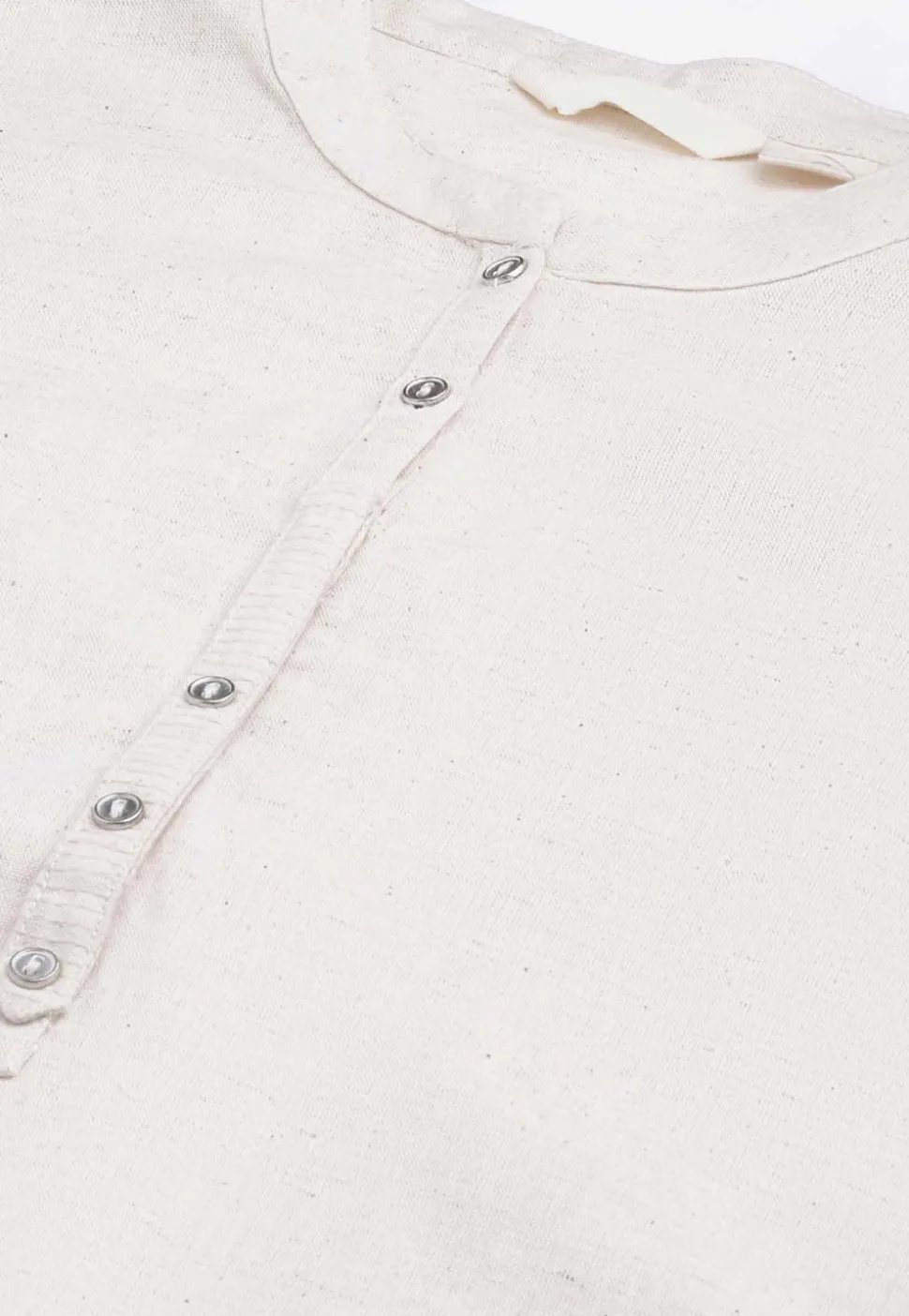 Solid Color Cotton Straight Kurta in Off White