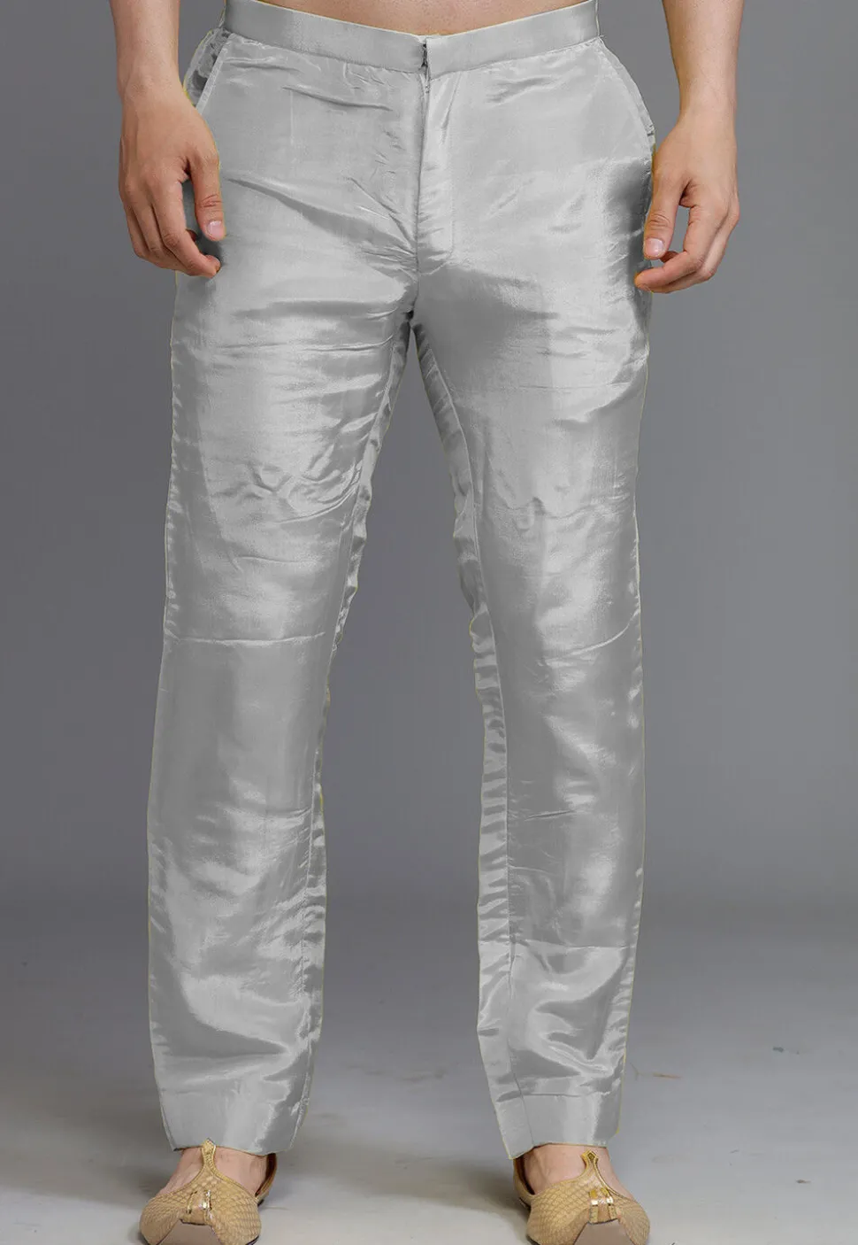 Solid Color Crepe Pant in Light Grey