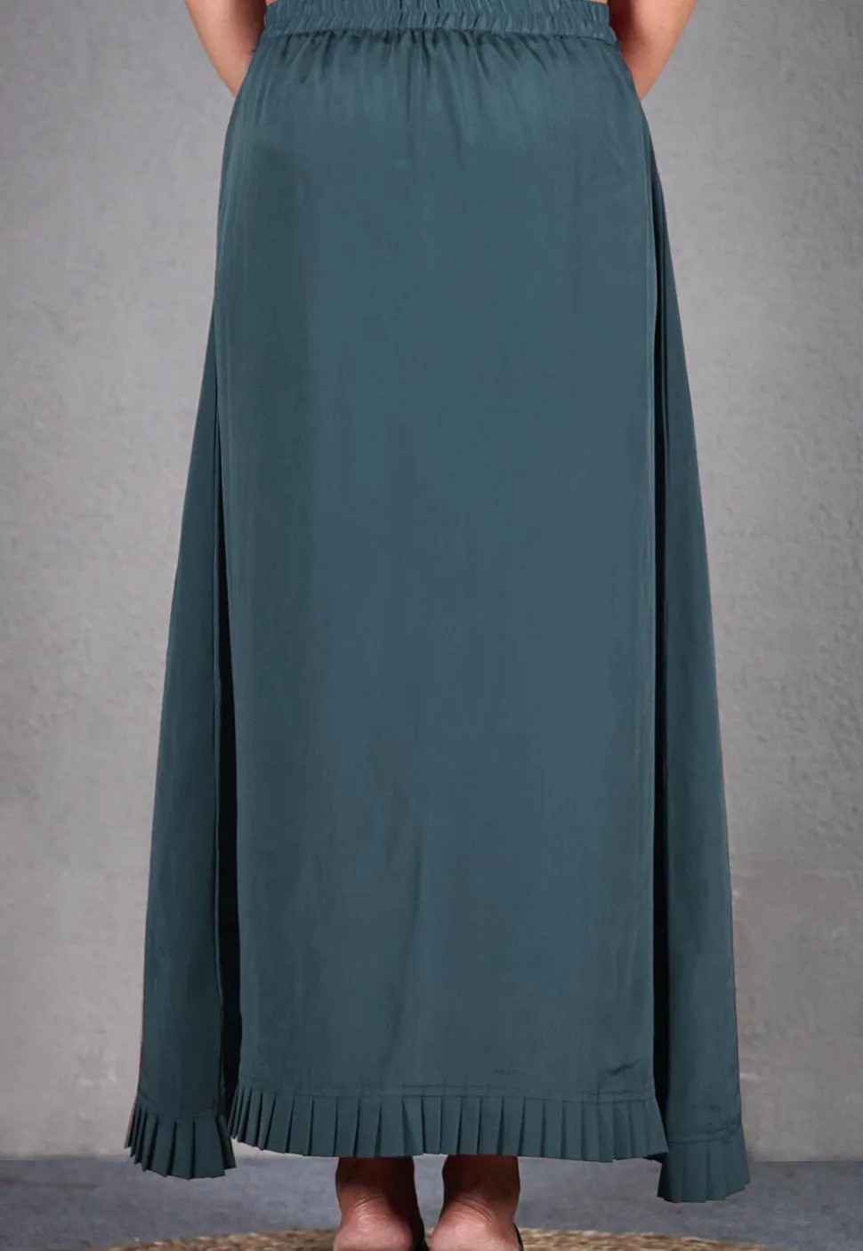 Solid Color Crepe Petticoat in Dusty Blue