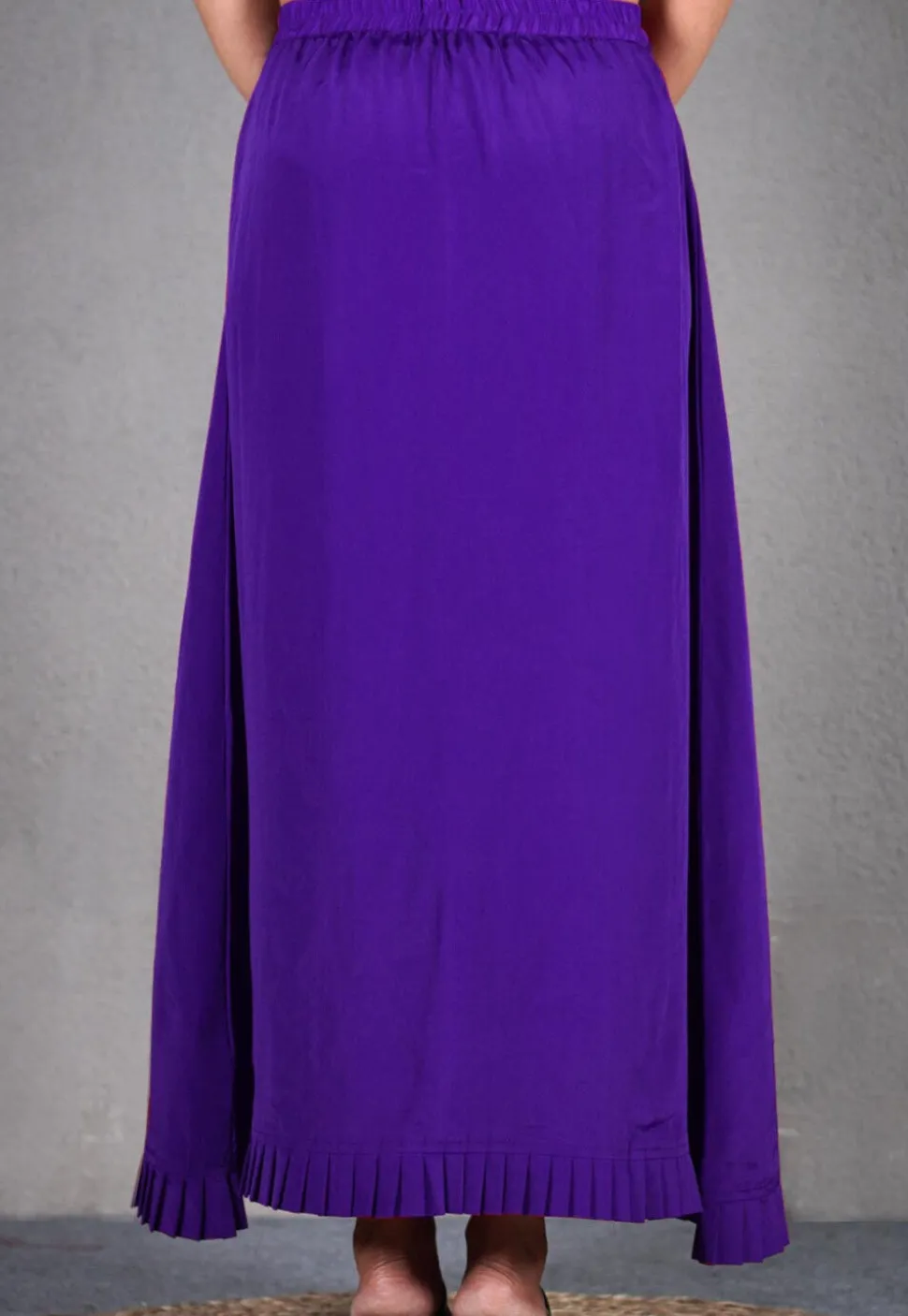 Solid Color Crepe Petticoat in Indigo blue