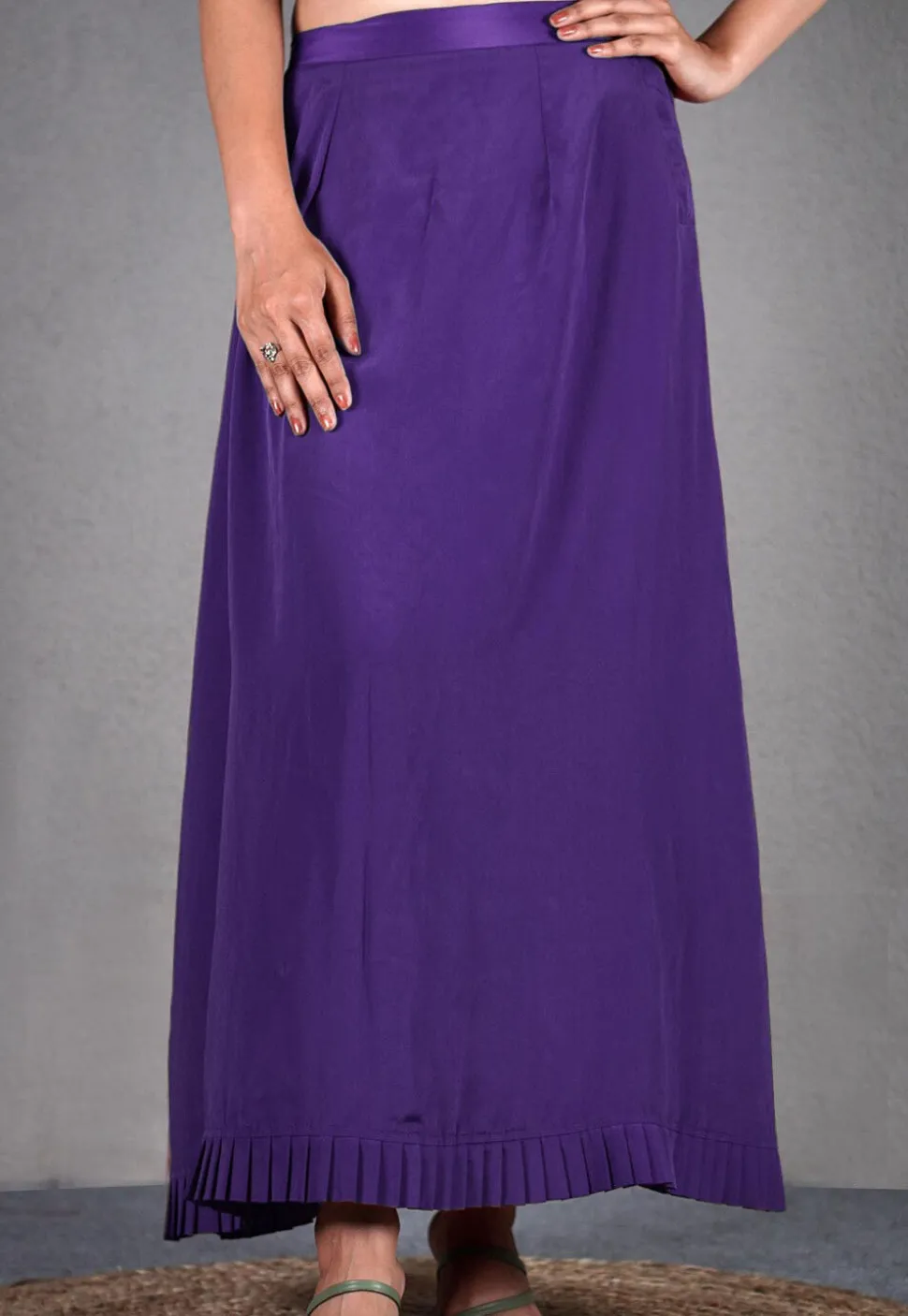 Solid Color Crepe Petticoat in Purple